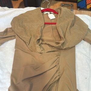 NWOT RUNWAY Virtual Runway Connection Sz S Top Blouse Brown Chestnut BR1